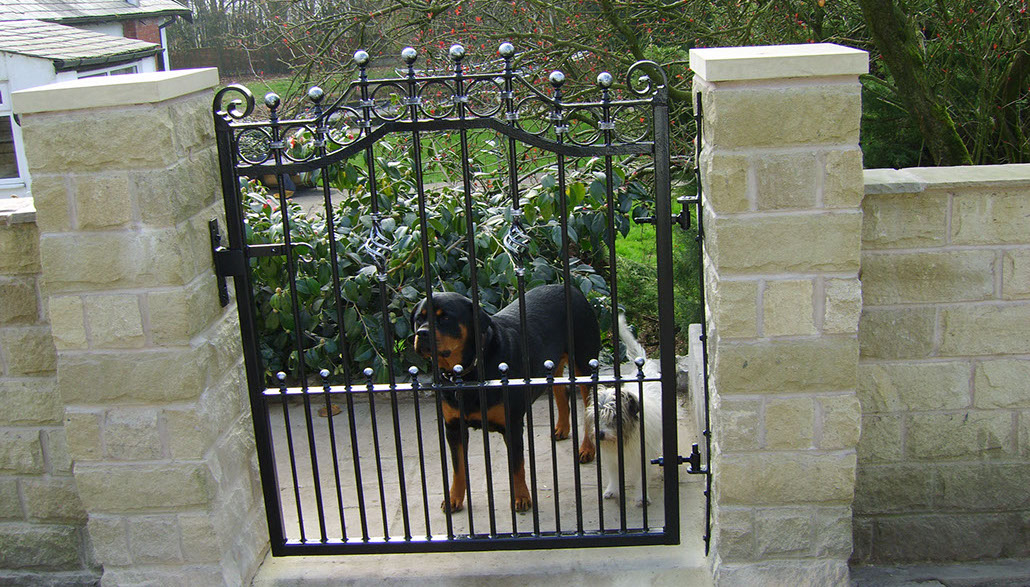 Wrought iron balcony gate and balustrading Wrought iron balcony gate and balustrading